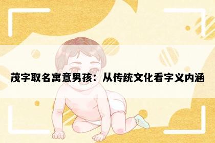 茂字取名寓意男孩：从传统文化看字义内涵