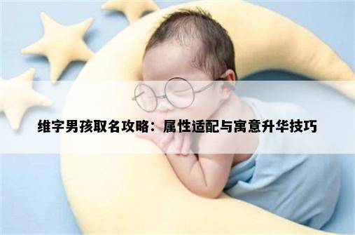 维字男孩取名攻略：属性适配与寓意升华技巧